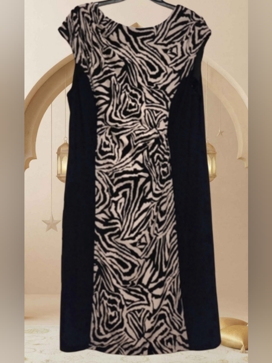 Tiana B. Dresses & Skirts - Zebra Print Dress - Taupe & Black